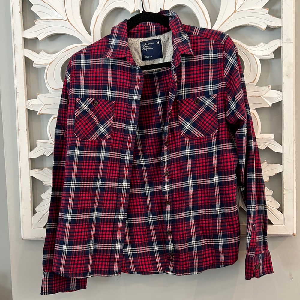 American Eagle Red White & Blue Flannel